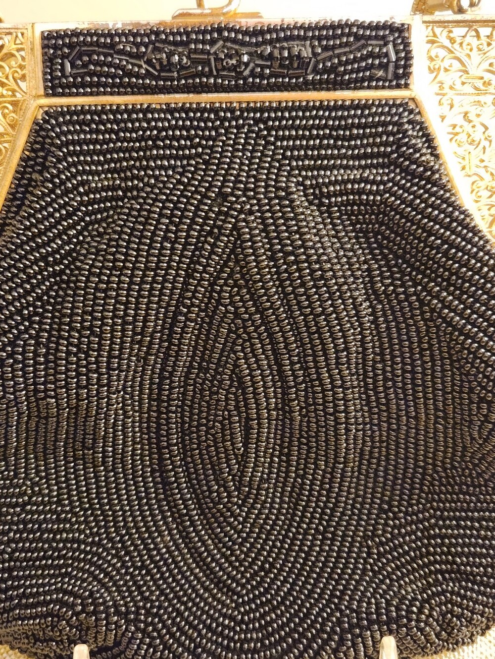 1960s Walborg Black Beaded Handbag - Picture 4 of 10